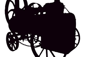 Vintage black steam engine machine