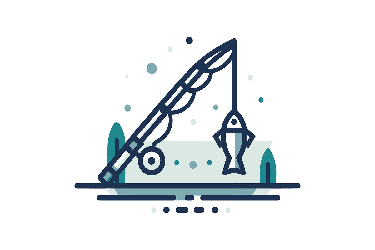 Minimal Fishing Rod Icon Vector Set, an Object Graphic by yasushie (Photo 12 of 16)