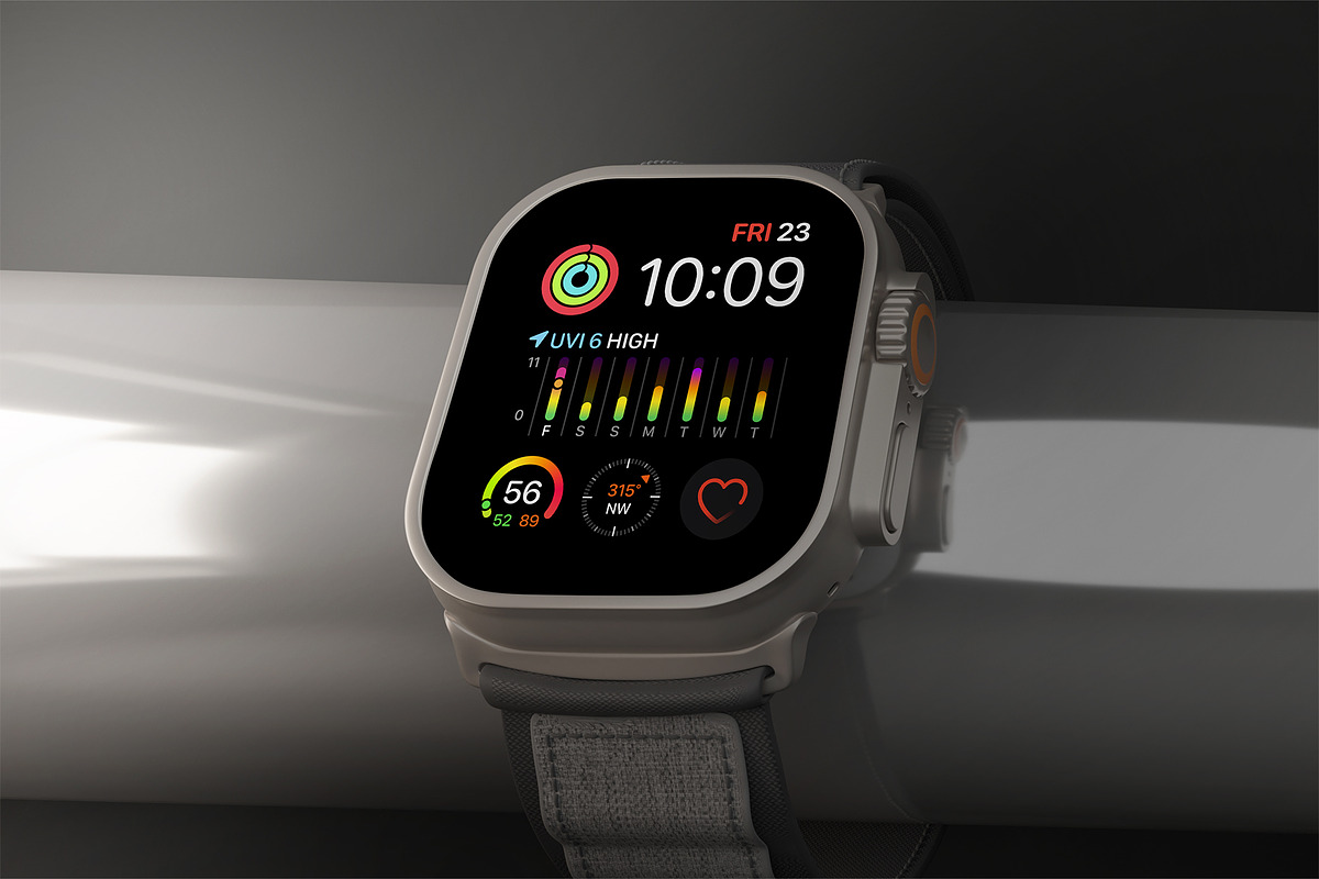 Apple Watch Ultra Mockup, a Wearable Device Mockup by Mockupnine (Photo 2 of 7)