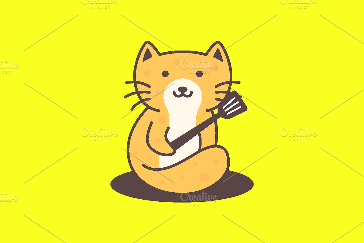 cat pets cooking chef spatula logo, a Branding & Logo Template by devastd