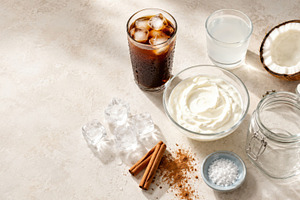Coffee and yogurt ingredients with c, a Photo by Dvoevnore photos