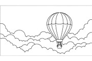 Hot Air Balloon Cloud Line Art bundl, an Illustration by Designer_Momina (Thumbnail 30 of 51)