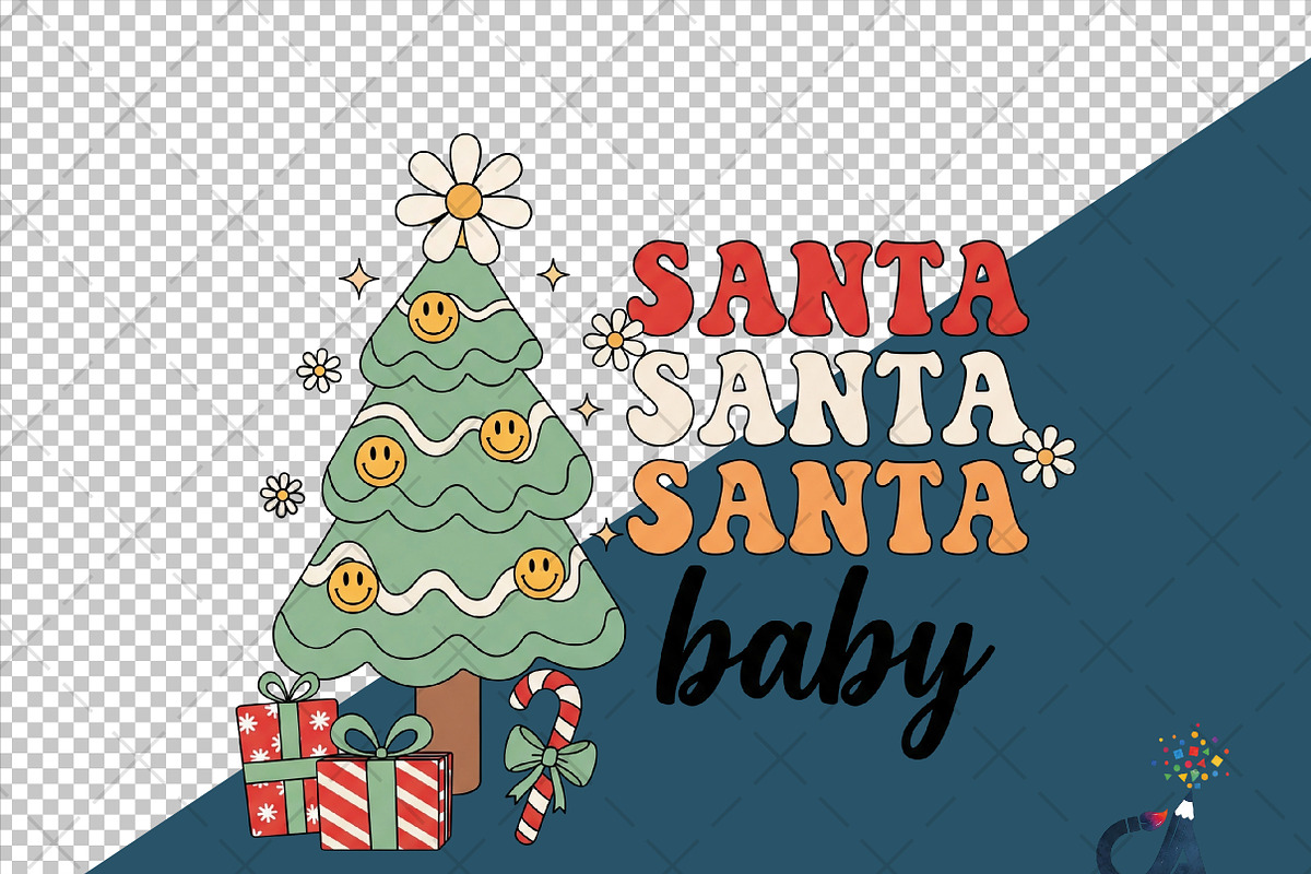 Santa Baby With Christmas Tree Png, an Illustration by Creative Art (Photo 6 of 6)