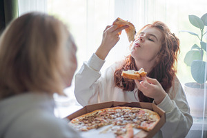 Teen girl eating pizza, a Photo by Pictures for you!!!!!!!!!