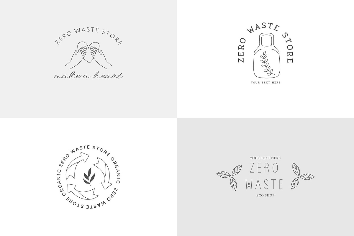 Eco Logo Templates - Zero Waste, a Branding & Logo Template by Katya_lu (Photo 8 of 11)