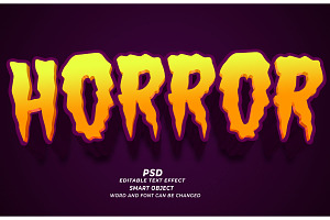 Horor PSD 3d Editable Text Effect