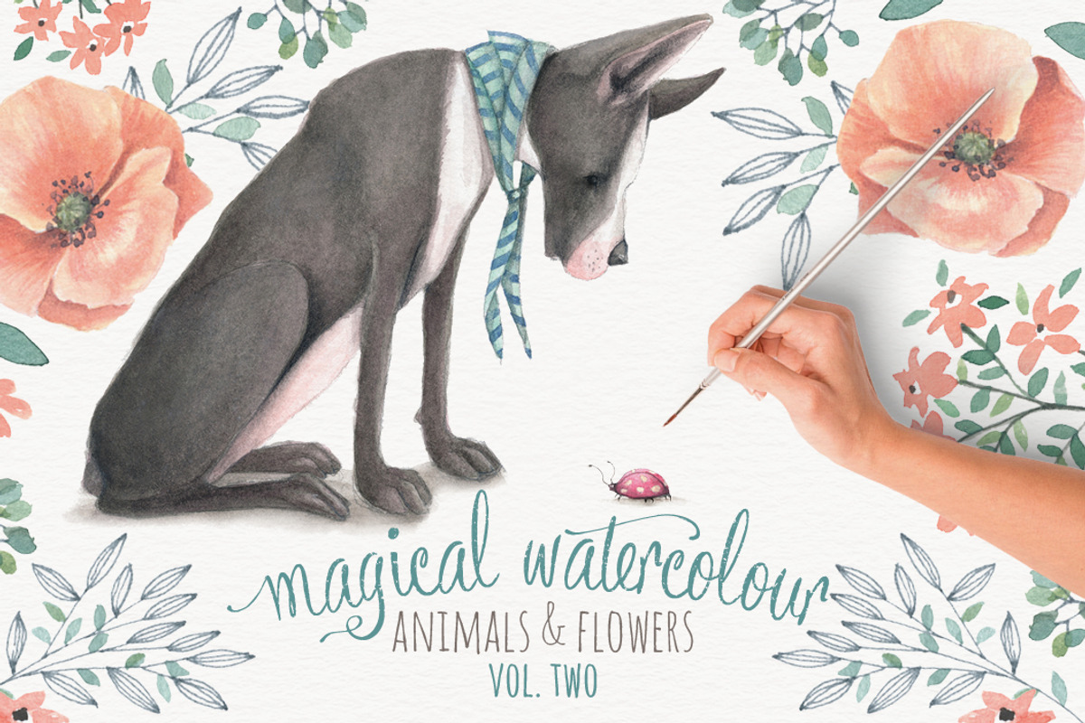 Magical Watercolor graphics Volume 2, an Animal Illustration by Lisa Glanz (Photo 1 of 5)