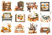 Fall Reading Nook Clipart, an Illustration by Dream Creation (Thumbnail 4 of 4)