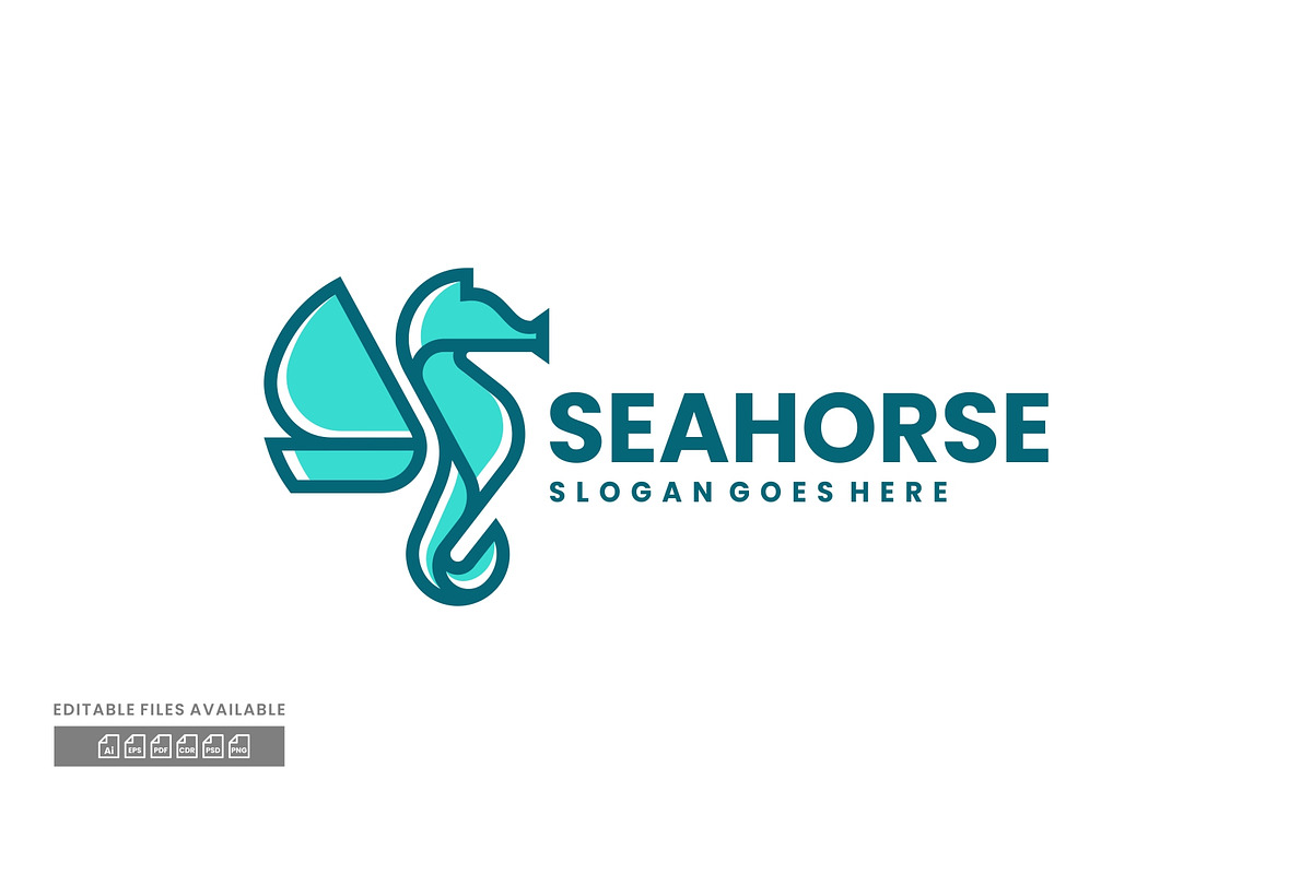 Sea Horse Simple Mascot Logo, a Branding & Logo Template by ivan_artnivora