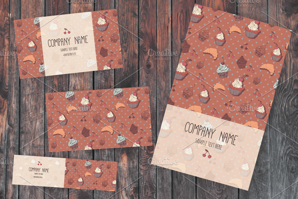 Business set template, a Stationery Template by Julia Bilenko