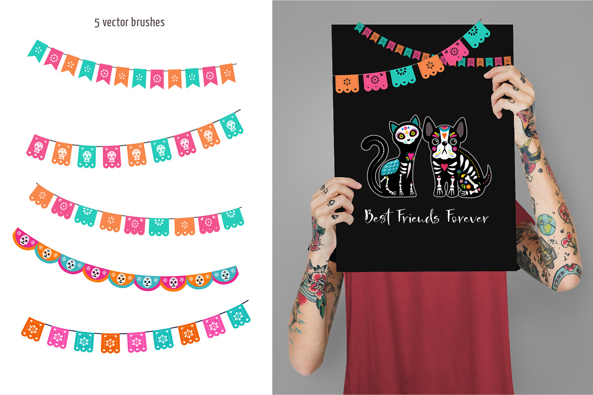 Dia de los Muertos, animals skulls, an Animal Illustration by Marish (Photo 7 of 10)