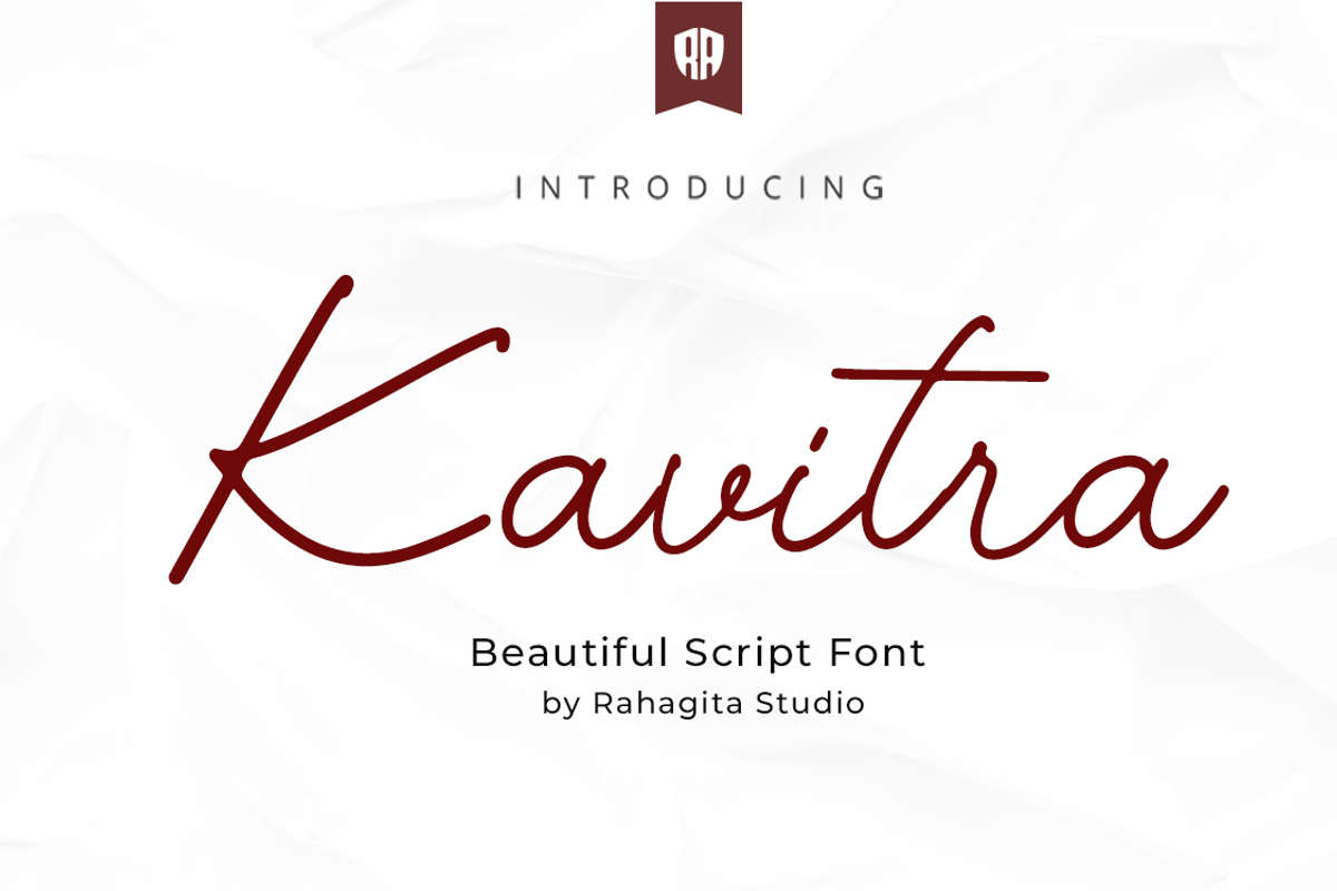 Kavitra, a Script Font by Rahagita Studio (Photo 1 of 6)