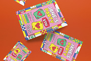 Green Pink Kids Birthday Invitation, an Invitation Template by graphicook (Thumbnail 2 of 3)