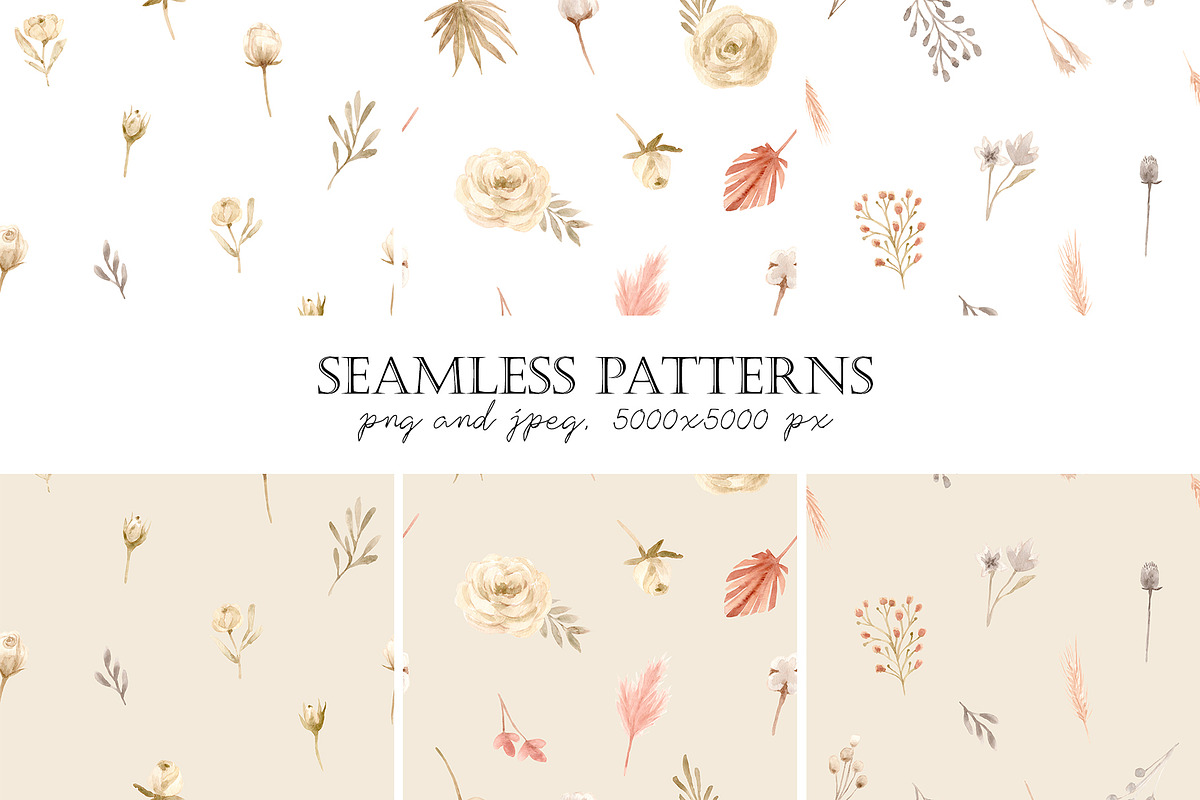 Boho Flowers. Watercolor Collection, a Decorative Illustration by Slastick (Photo 4 of 8)