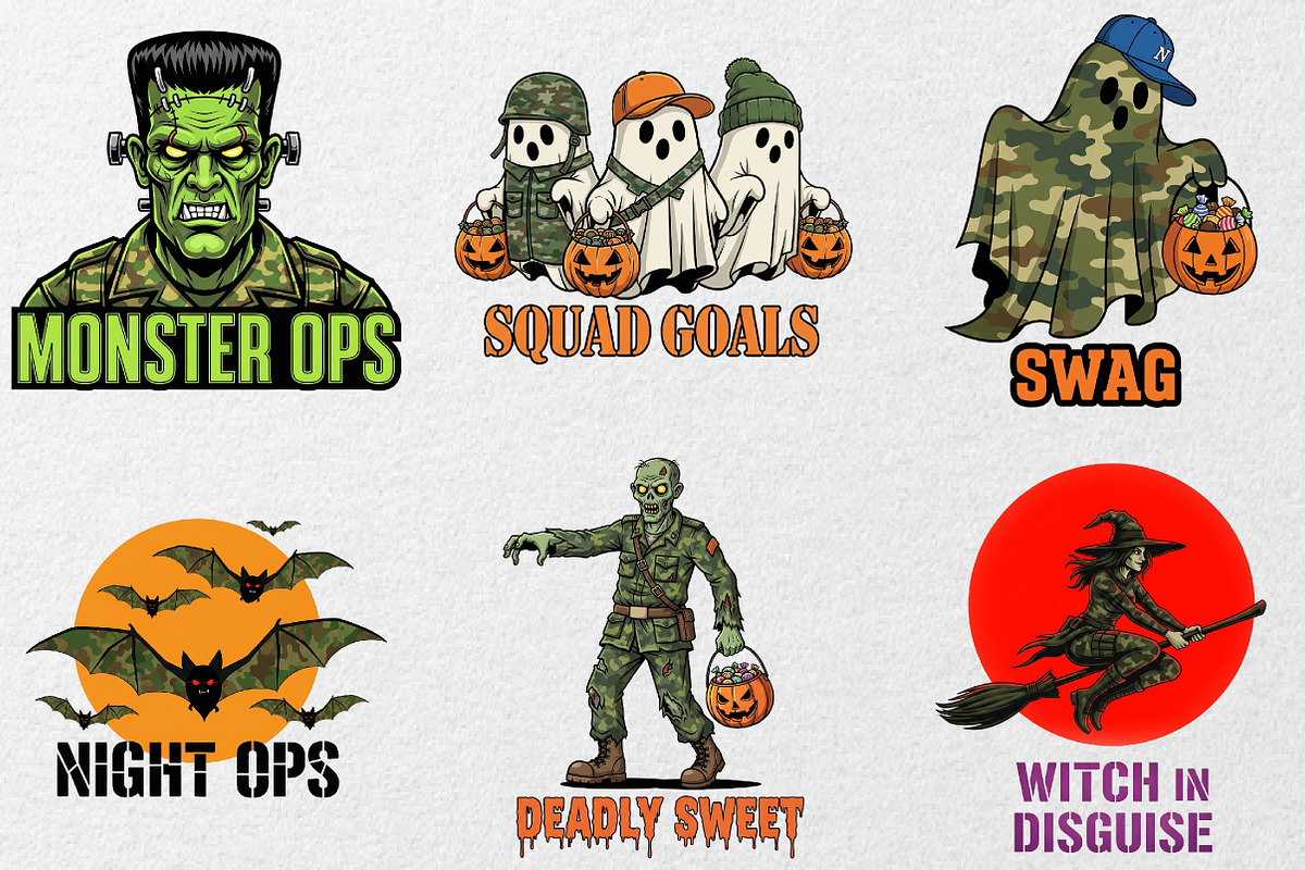 Camouflage Halloween Sublimation PNG, an Illustration by DreamCafeArt (Photo 6 of 6)
