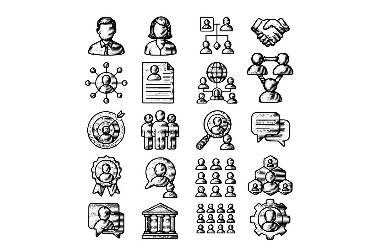 Business People Icon Set, an Object Graphic by RT Studio