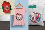 Christmas Unicorn set, an Animal Illustration by defarmerdesign (Thumbnail 5 of 5)