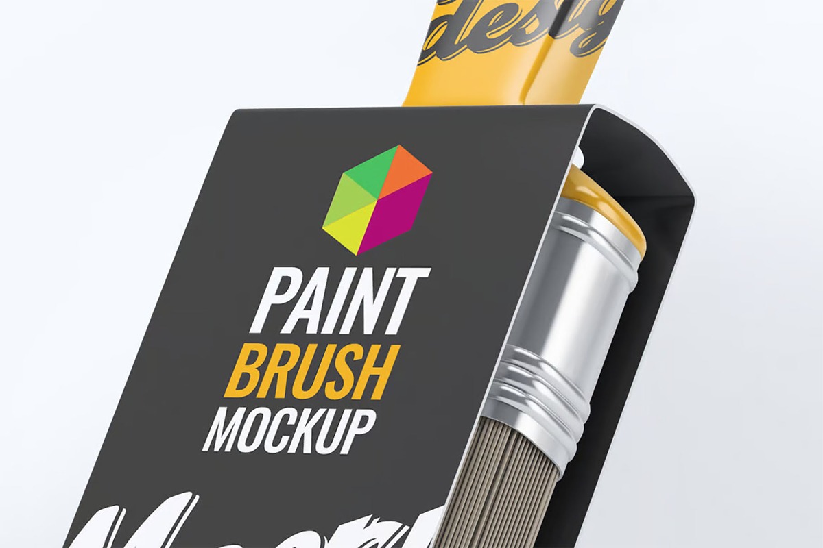 Paint Brush Mock-Up, a Product Mockup by DesignRushMarket (Photo 6 of 7)