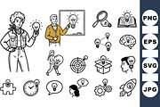 Innovative Idea Light Bulb Icons, an Illustration by designvectx (Thumbnail 1 of 3)