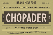 Chopader - Vintage Duo, a Sans Serif Font by Letterhend Studio (Thumbnail 1 of 9)