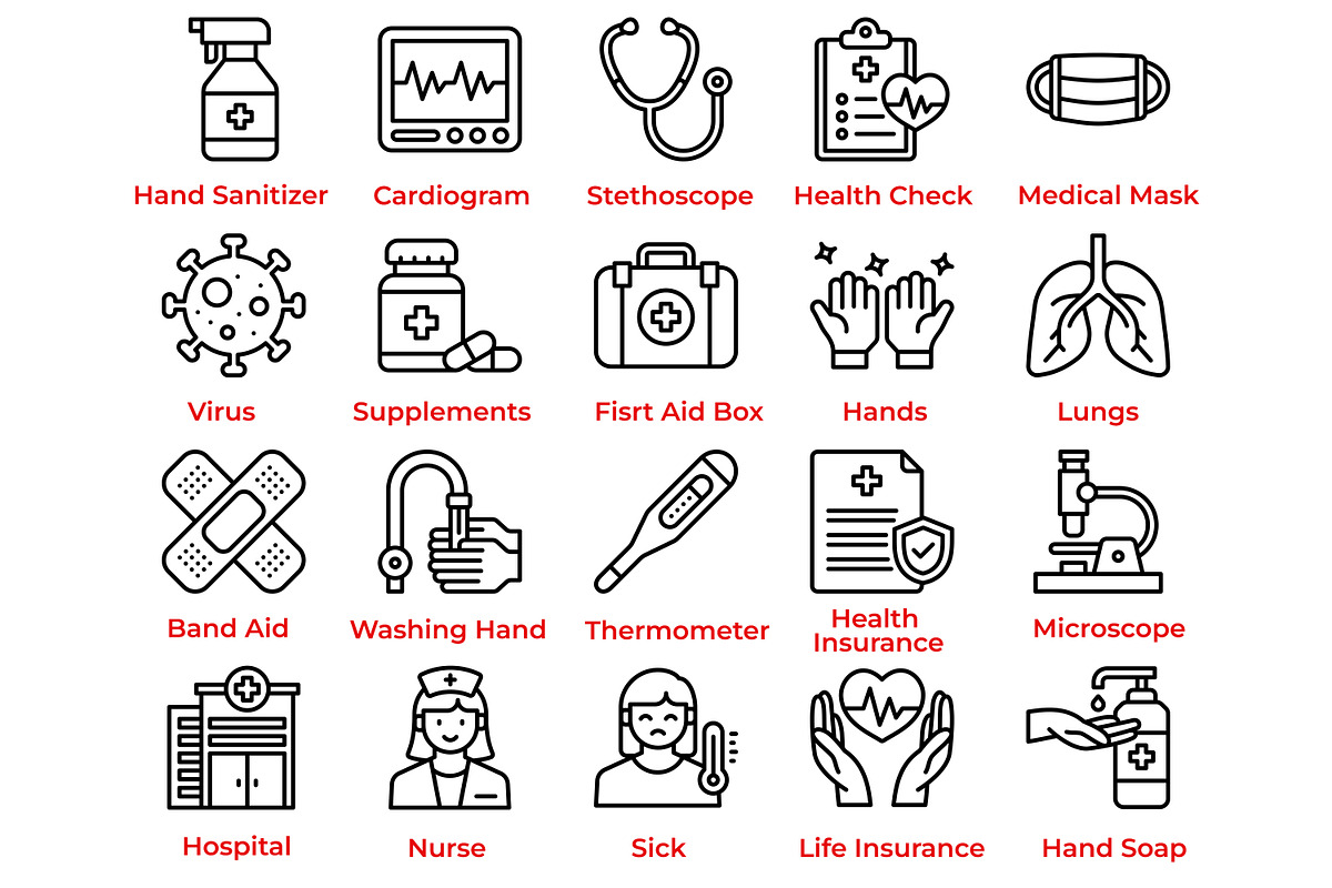 Healthcare Icons, an Outline Icon by Tekuni (Photo 4 of 8)