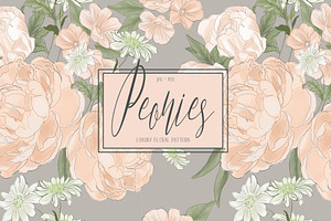 Peonies, Luxury Flourish Pattern