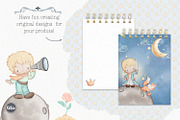 Little Prince clip arts and patterns, an Illustration by Tita Creative Studio (Thumbnail 5 of 6)