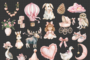 Pink Woodland Clipart Bundle, an Animal Illustration by PaintPixelCo (Thumbnail 9 of 18)