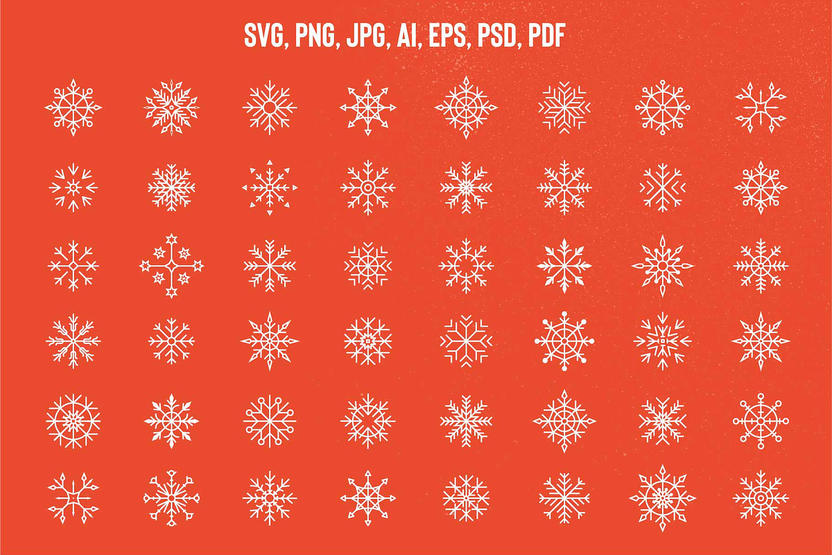 Christmas Snowflakes Clipart pattern, an Object Graphic by Riots Brush (Photo 2 of 6)