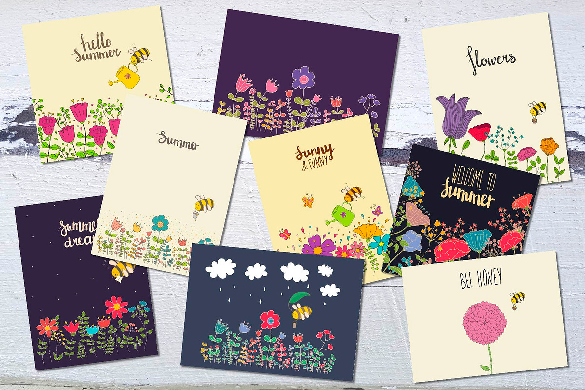 Bee and flowers, an Illustration by BerryCaty (Photo 2 of 14)