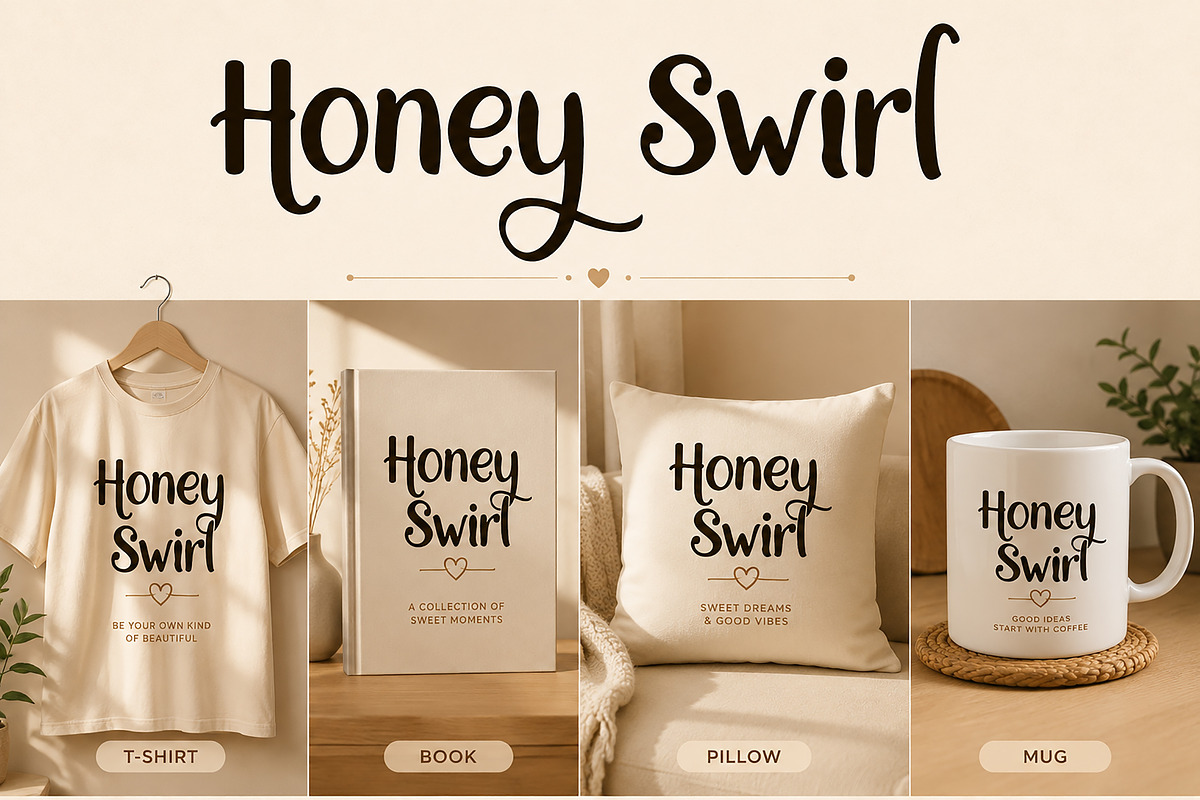 Honey Swirl, a Script Font by Wow Magic (Photo 2 of 6)
