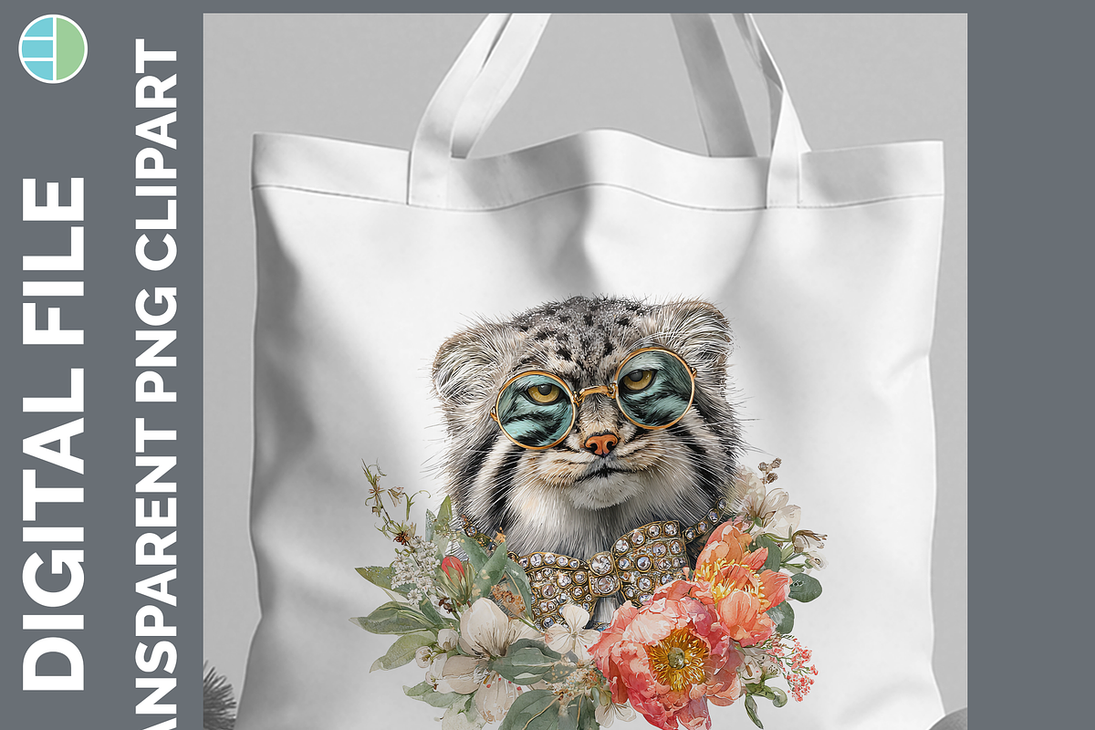 Boho Glam Wildcat Clipart, 22 PNG, an Animal Illustration by Enliven Designs (Photo 2 of 8)