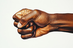 Fist gesture shown, a Photo by Beautiful things