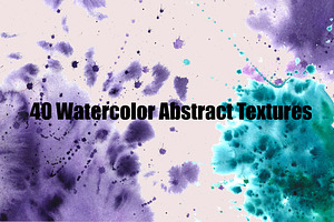 40 Hand-Painted Watercolor Abstract, a Texture Graphic by Irina