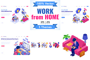 Home Office. Work from Home, an Education Illustration by TAlex