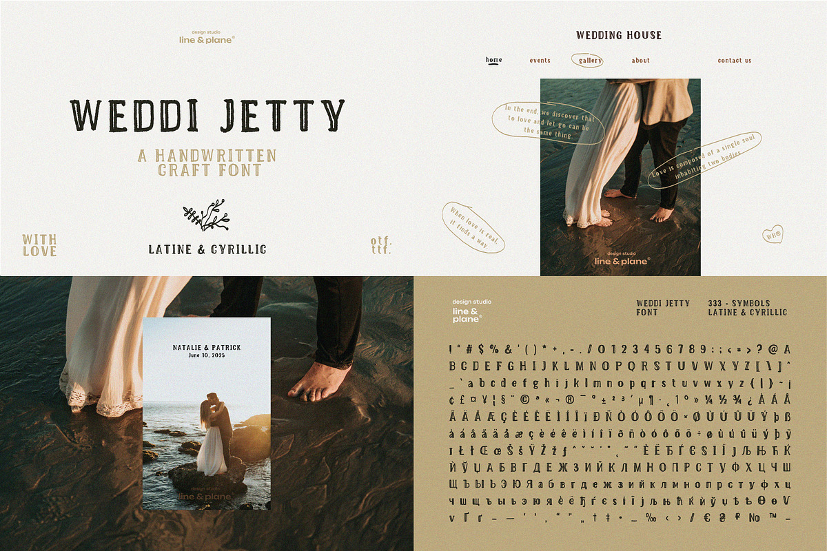 Bundle 4 Fonts Latine & Cyrillic, a Handwritten Font by line & plane (Photo 5 of 5)