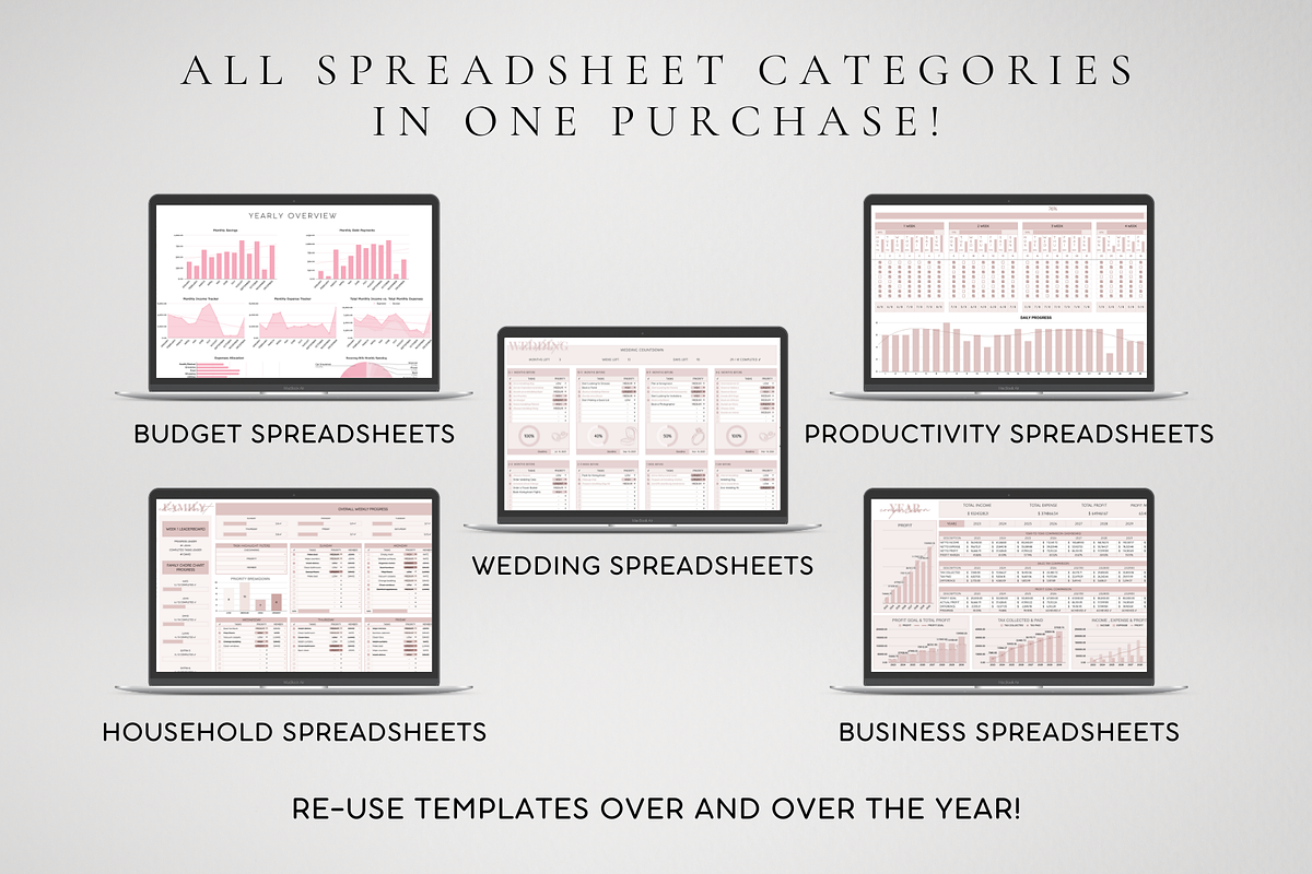 All-In-One Spreadsheet Bundle, a Templates & Theme by BRANDcontent