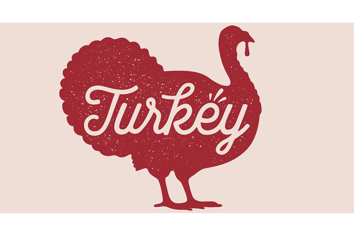 Turkey, poultry, lettering, an Object Illustration by Foxys Graphic (Photo 1 of 3)