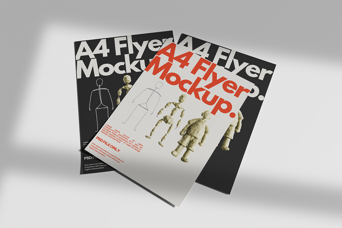 A4 Flyer Mockup, an Advertising Mockup by xavier_studio (Photo 3 of 5)