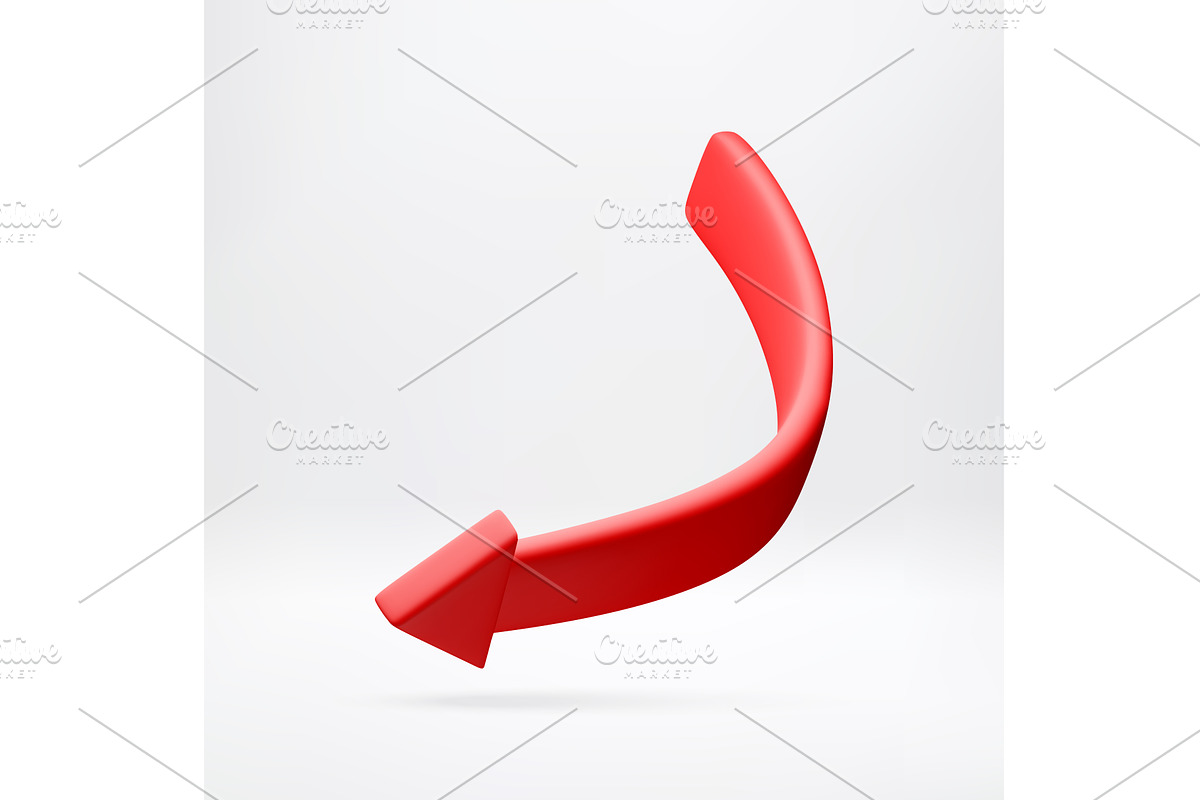 3D Red arrow pointing downward, a Finance Illustration by Abscent