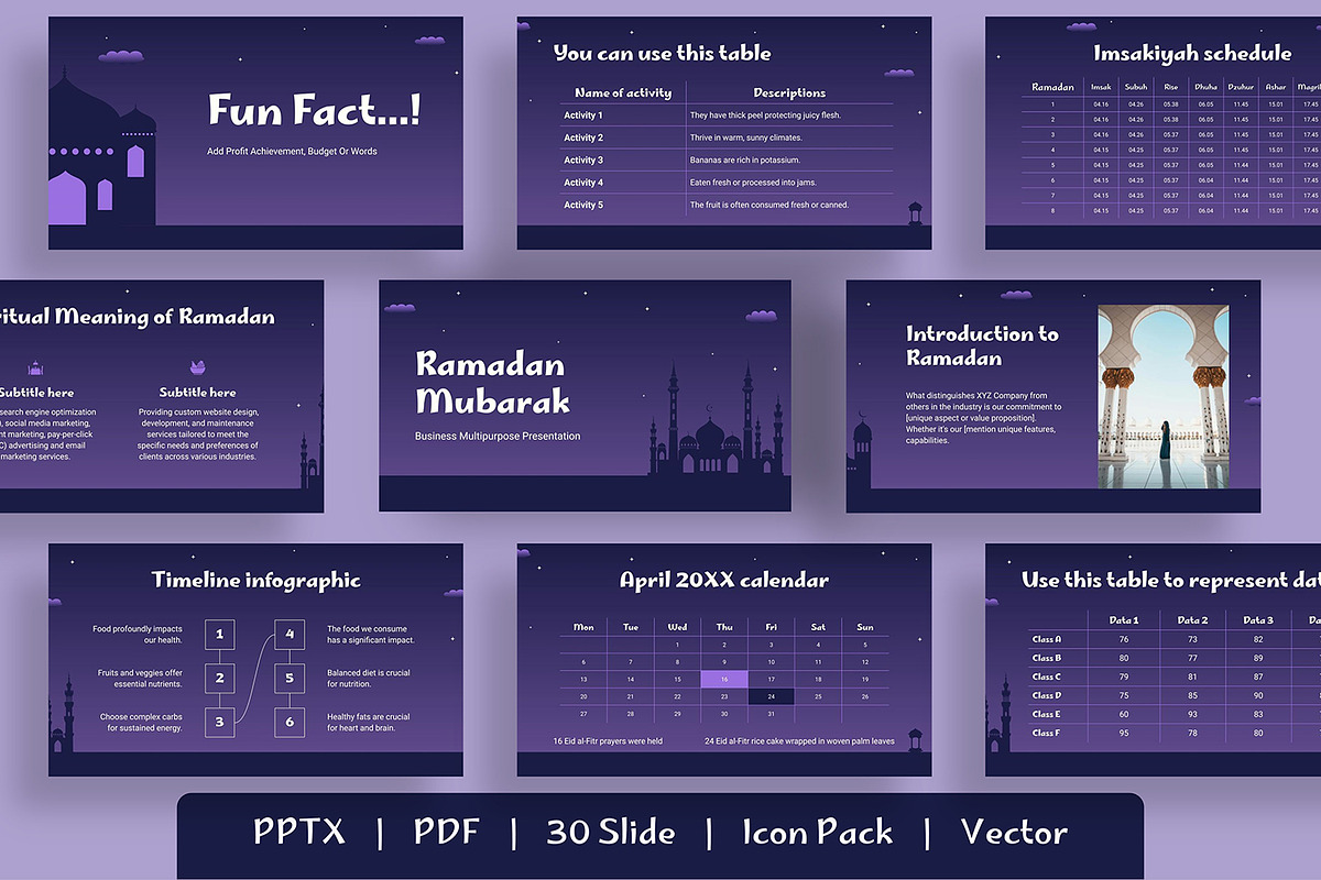 Ramadan Mubarak PowerPoint, a Presentation Template by BumbleGraph Studio (Photo 1 of 3)