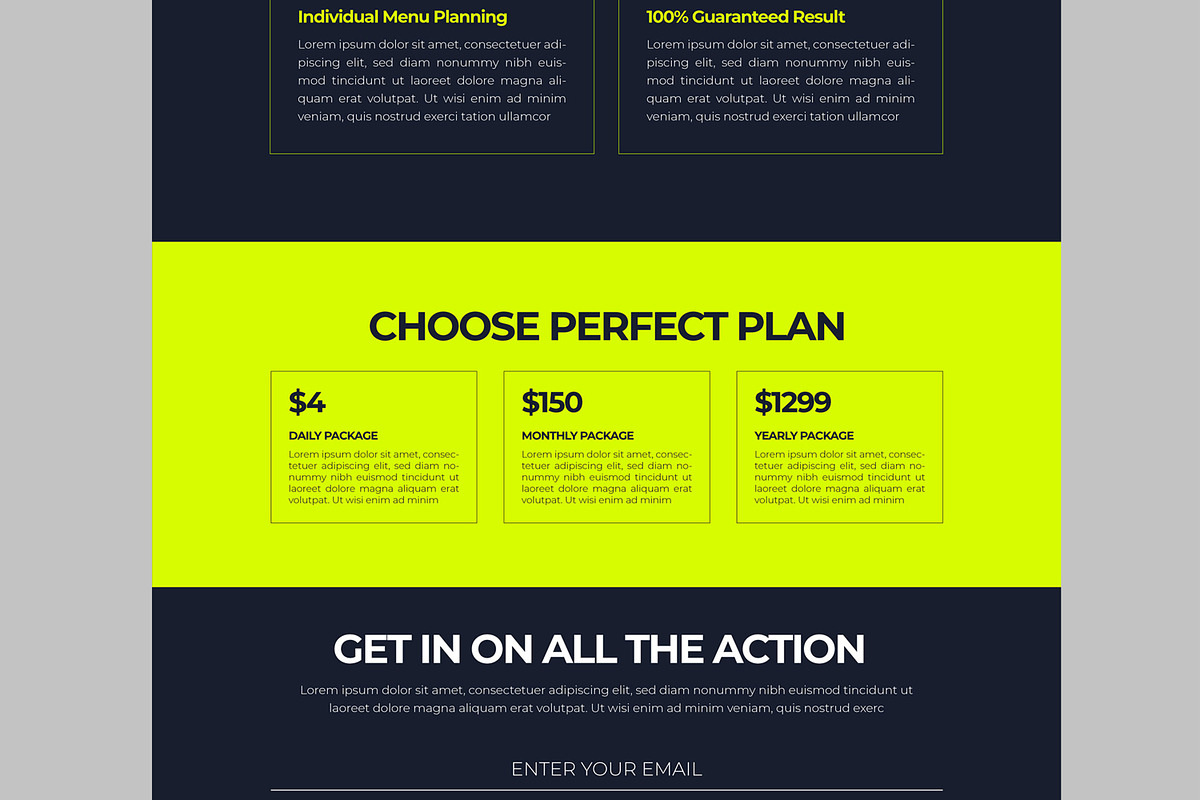 Fitness Website Landing Page, an UI Kit Template by CreativeShaper (Photo 4 of 6)