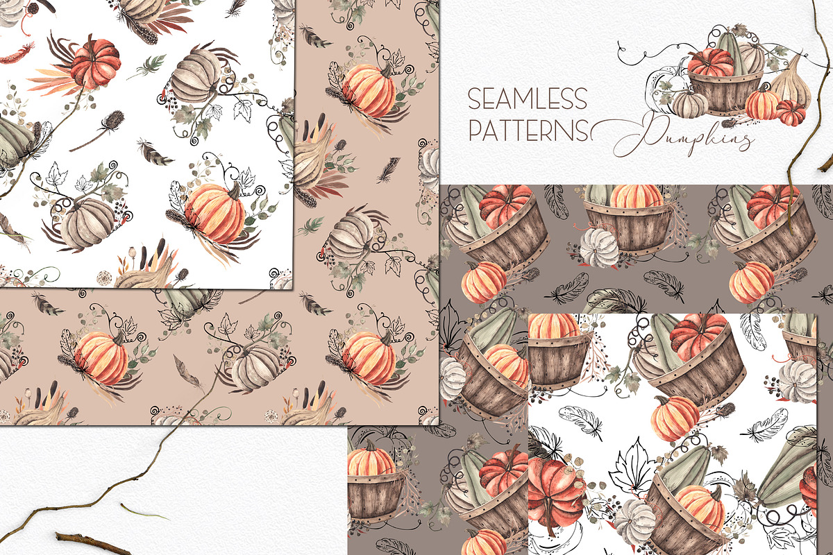 Watercolor Autumn Pumpkins, an Object Graphic by Ana-Sakuta (Photo 14 of 18)