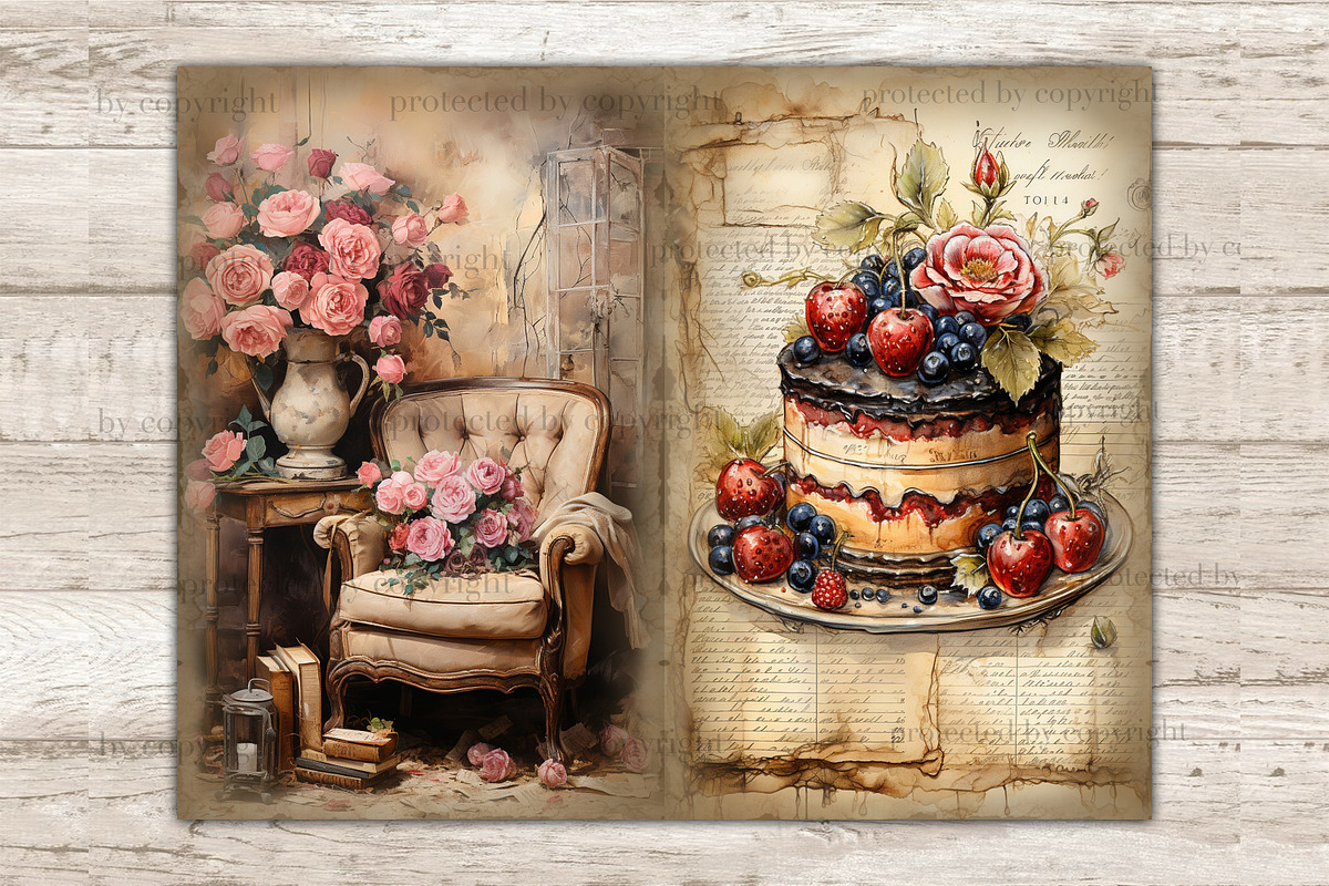Victorian Valentine Day Junk Journal, a Decorative Illustration by GlamArtZhanna (Photo 8 of 9)