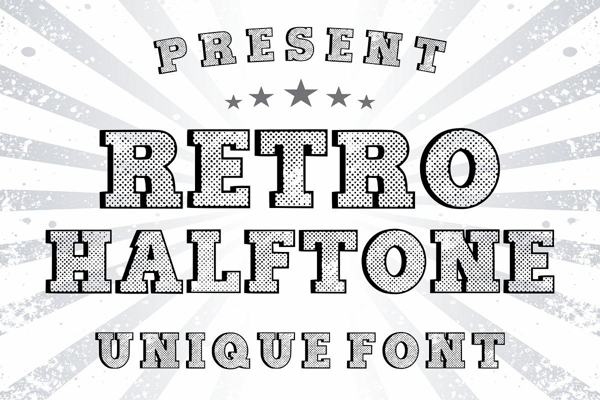 Retro Halftone – Vintage Font, a Slab Serif Font by Limited.studio (Photo 1 of 6)