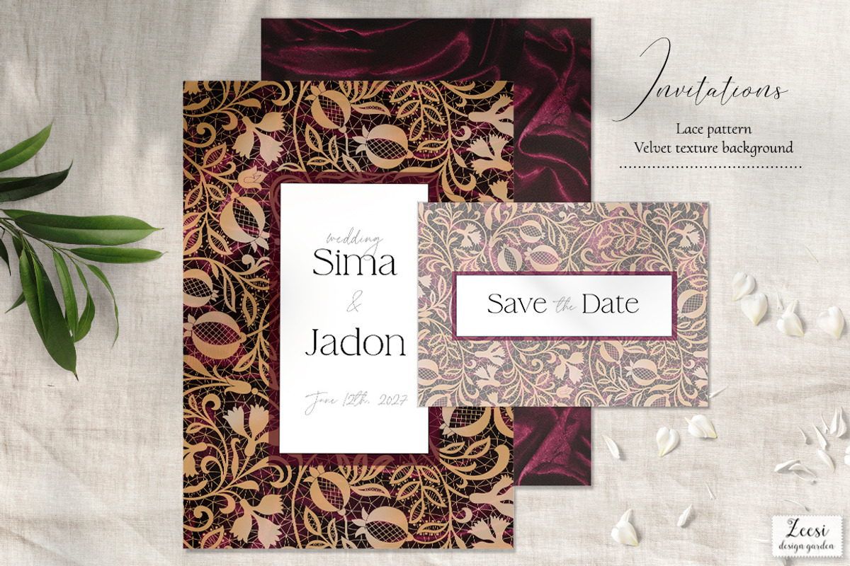 Lace on Velvet Patterns & Textures, a Pattern Graphic by Zeesi Design Garden (Photo 4 of 11)