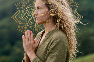 Spiritual Woman Meditating, a Person Photo by Virgo Studio