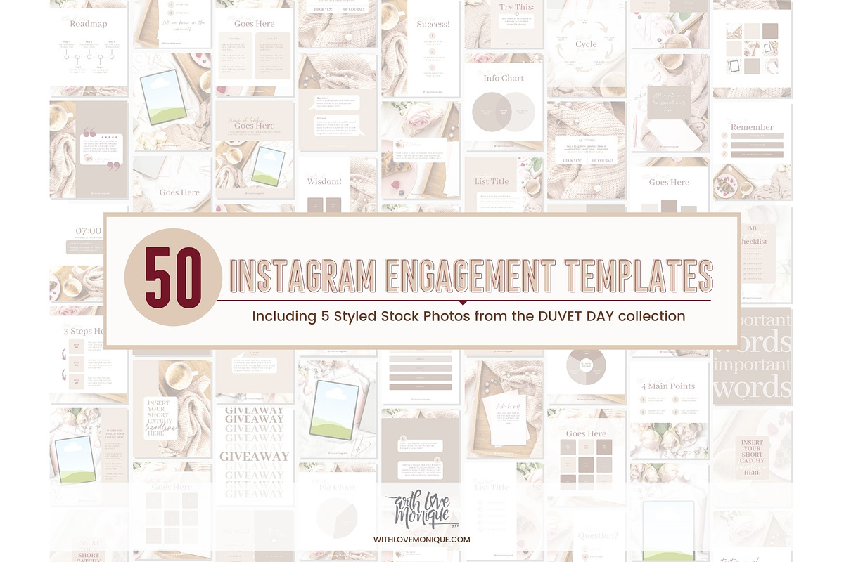 50 Instagram Post Canva Templates, a Social Media Template by With Love Monique (Photo 14 of 14)