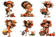 Whimsical Summer Girl Clipart, an Illustration by designcity5 (Thumbnail 4 of 5)
