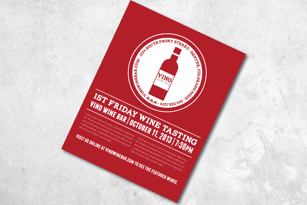 In Vino Veritas Flyer, a Flyer Template by Noel Dolan Creative